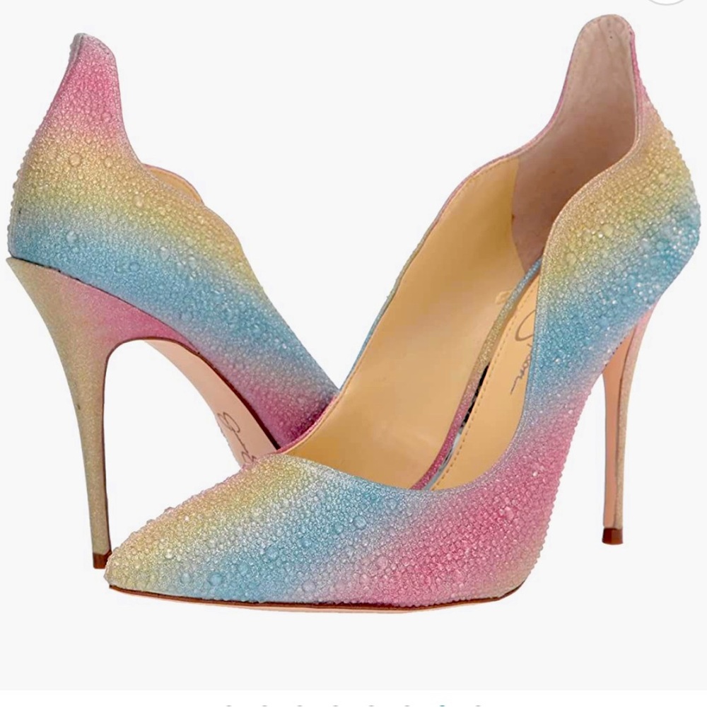Jessica Simpson Womens Wayva Rhinestone Pointed Toe Heels